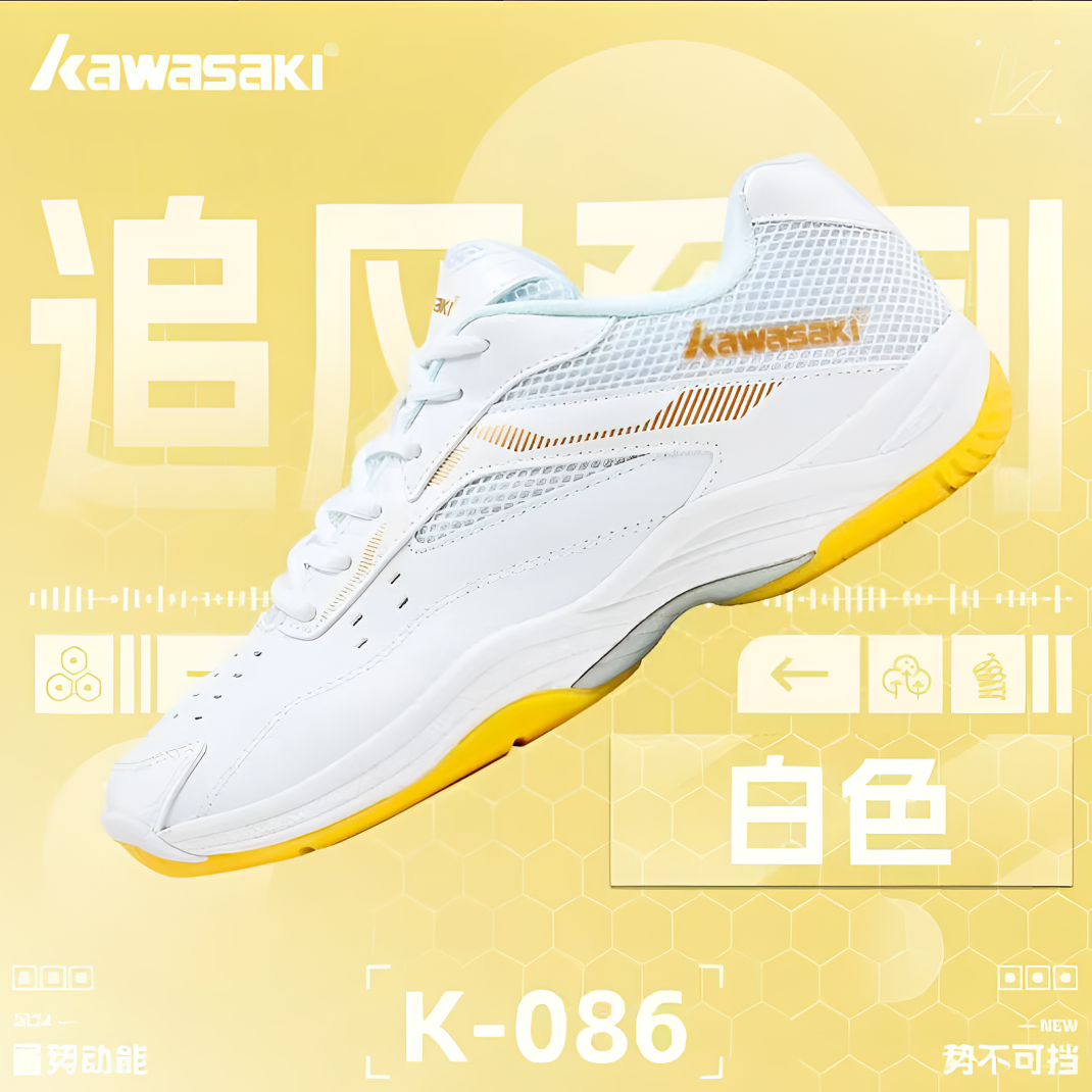 kawasaki/川崎追风羽毛球鞋透气减震耐磨网球男女轻盈训练运动鞋 