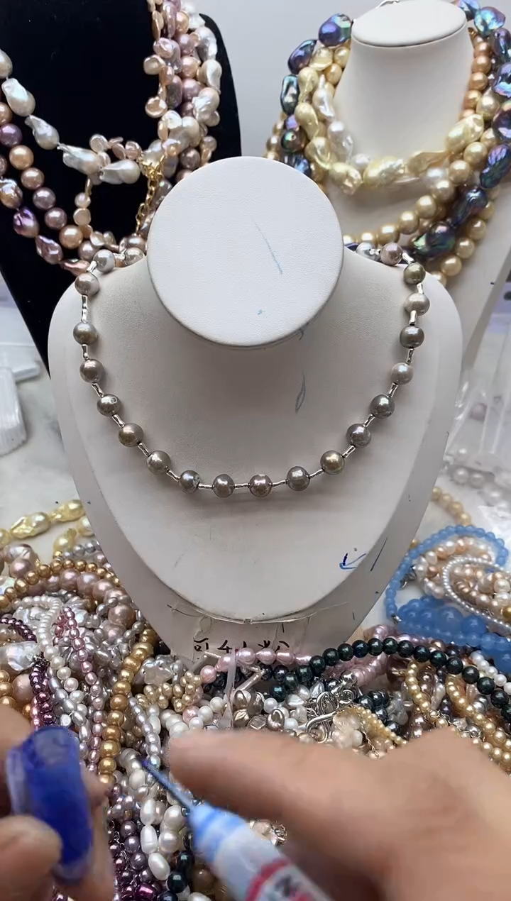 【闪购商品】淡水珍珠颈饰钛钢140