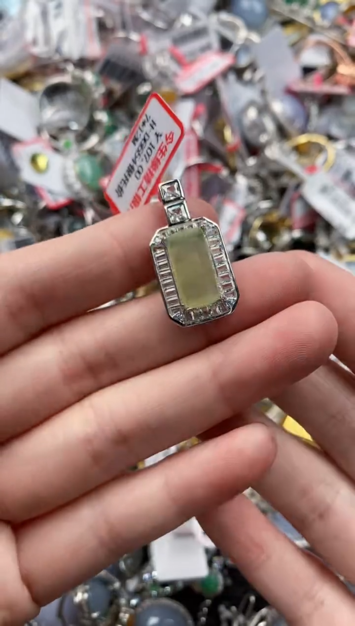 银S925镶嵌戒指翡翠5555----1