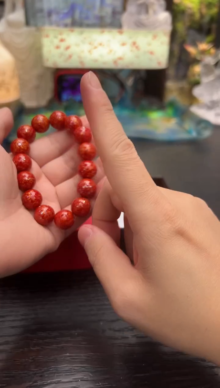 大漆珠手串红大漆珠手串红