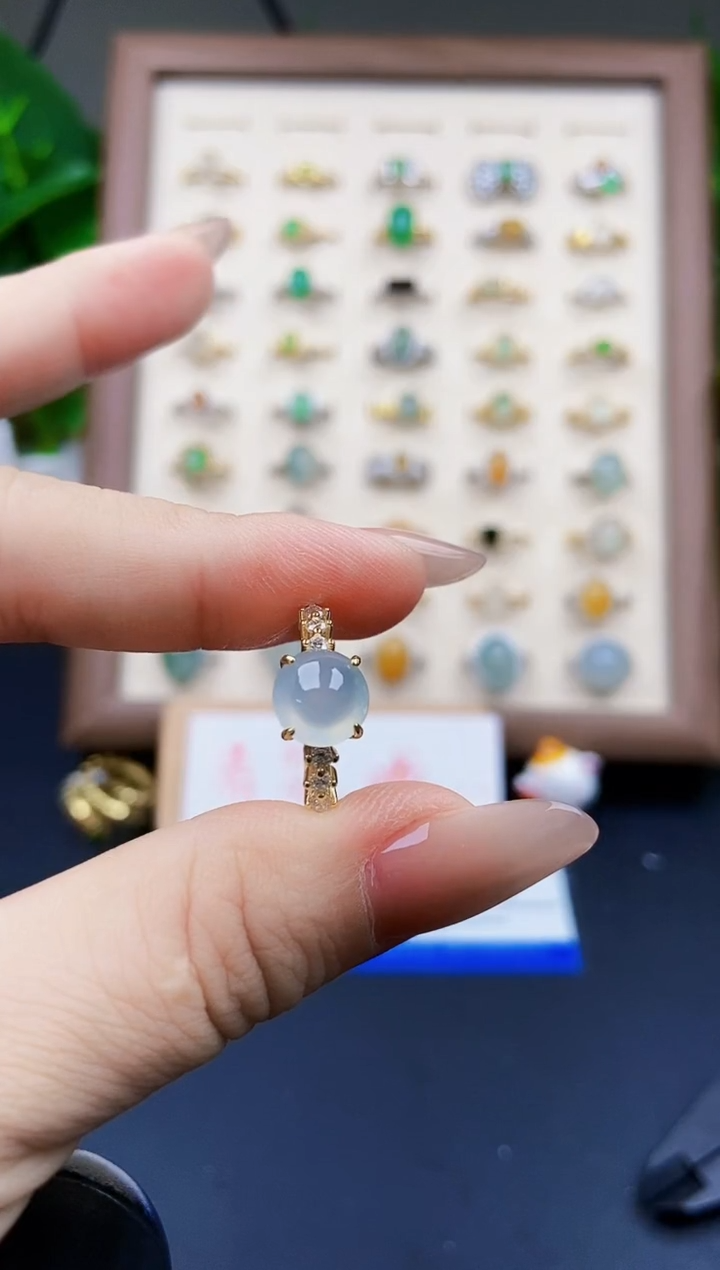 翡翠戒指银S925镶嵌21