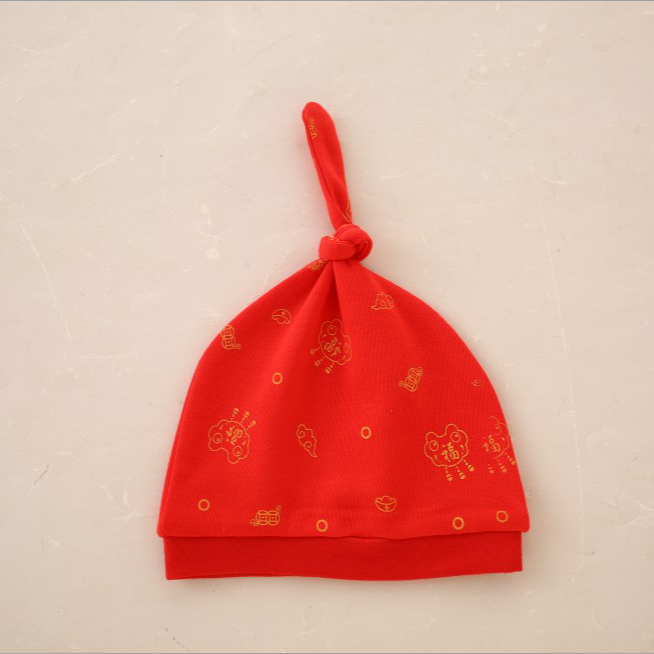 赠品红帽宝宝套头帽新生儿婴儿四季款百天满月秋冬