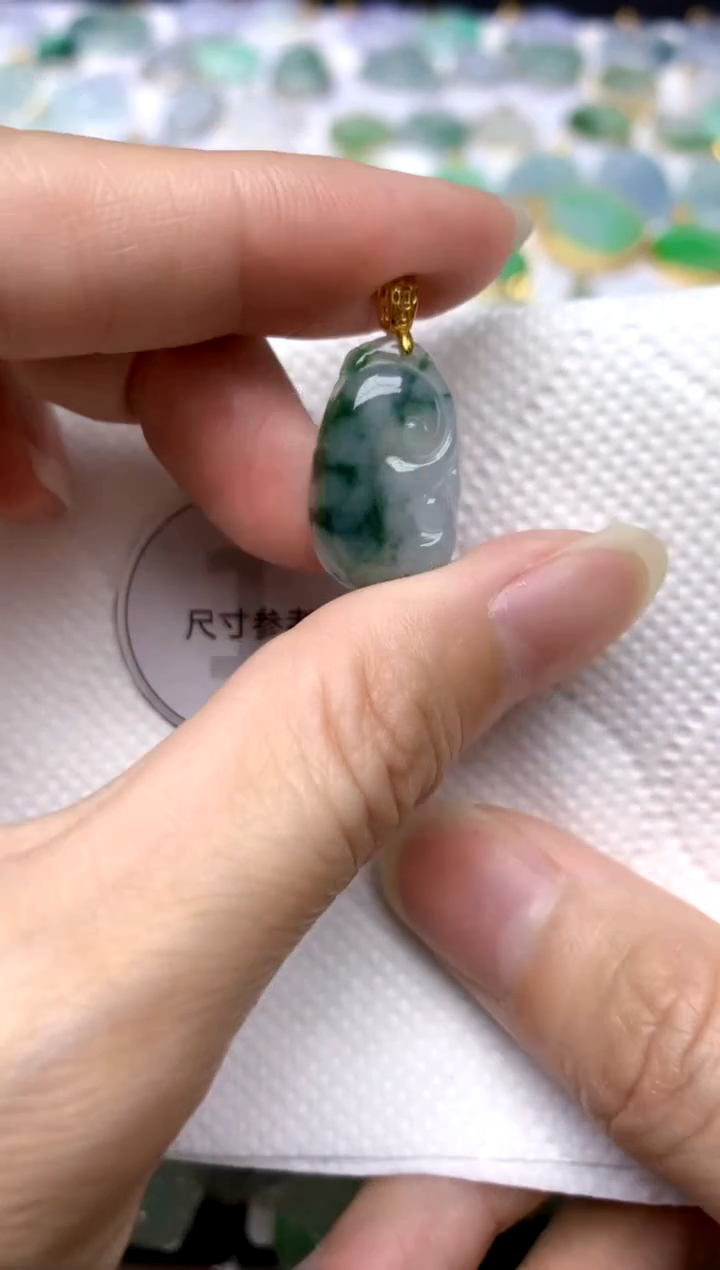 颈饰银S925镶嵌翡翠天然A货翡翠