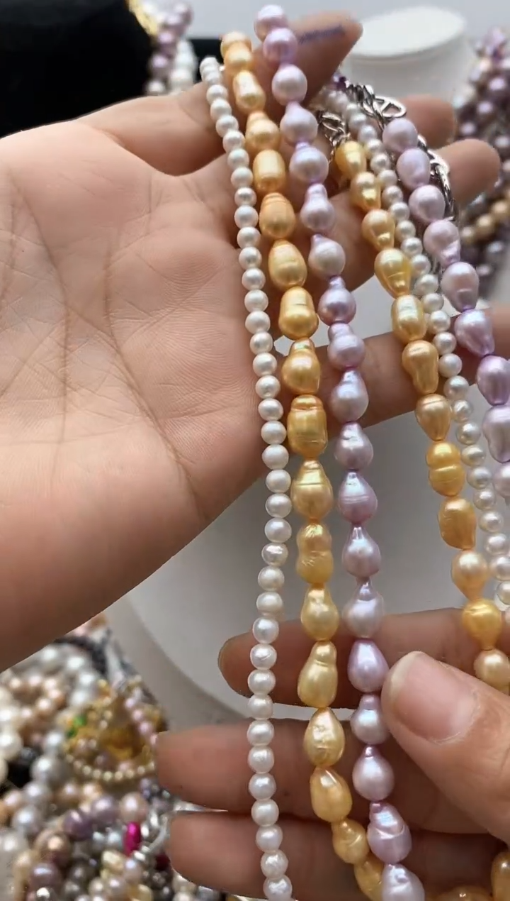 【闪购商品】淡水珍珠颈饰钛钢178