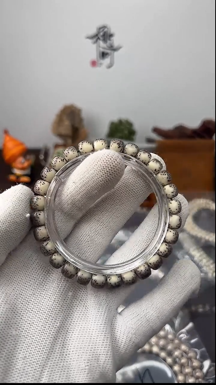 手串星月菩提n***i8*7河豚单圈 海南原生态石玉料同枝果