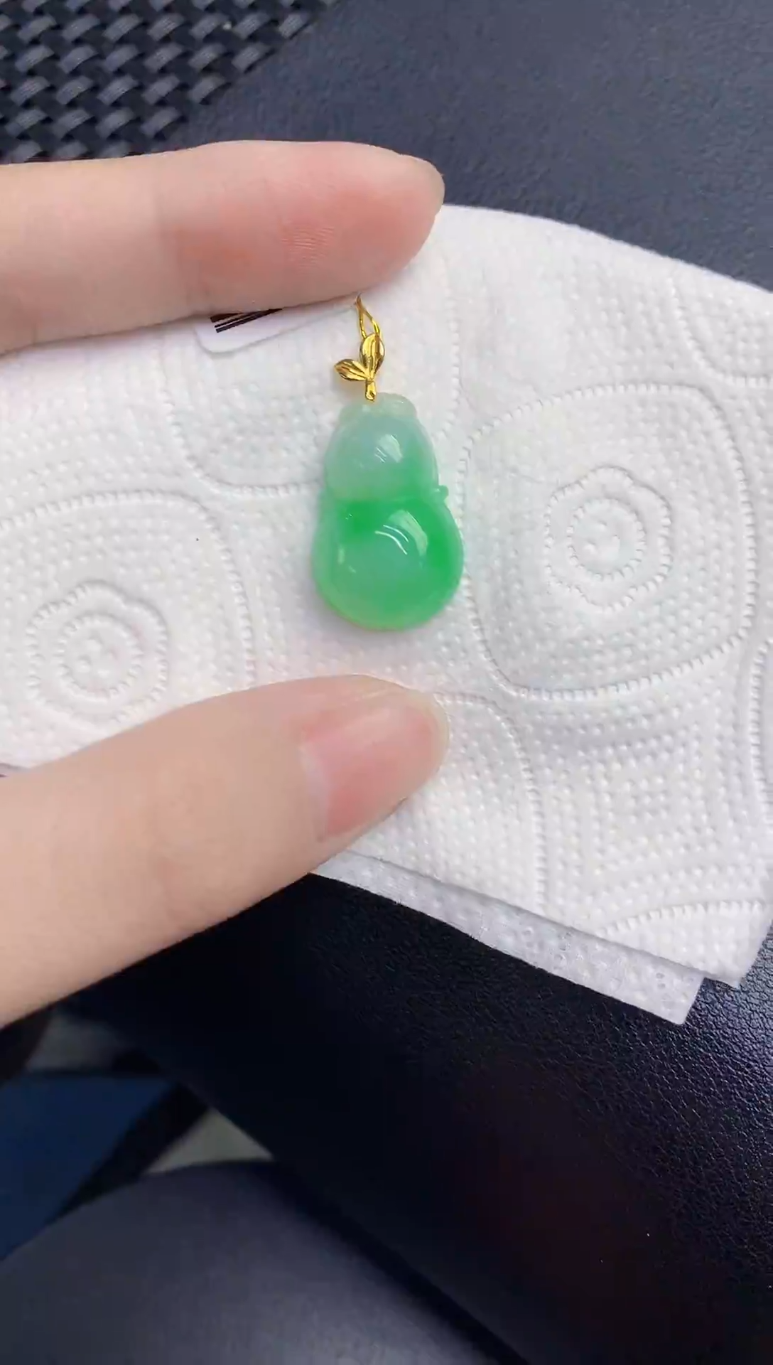 颈饰18K金镶嵌翡翠天然翡翠缅甸A货