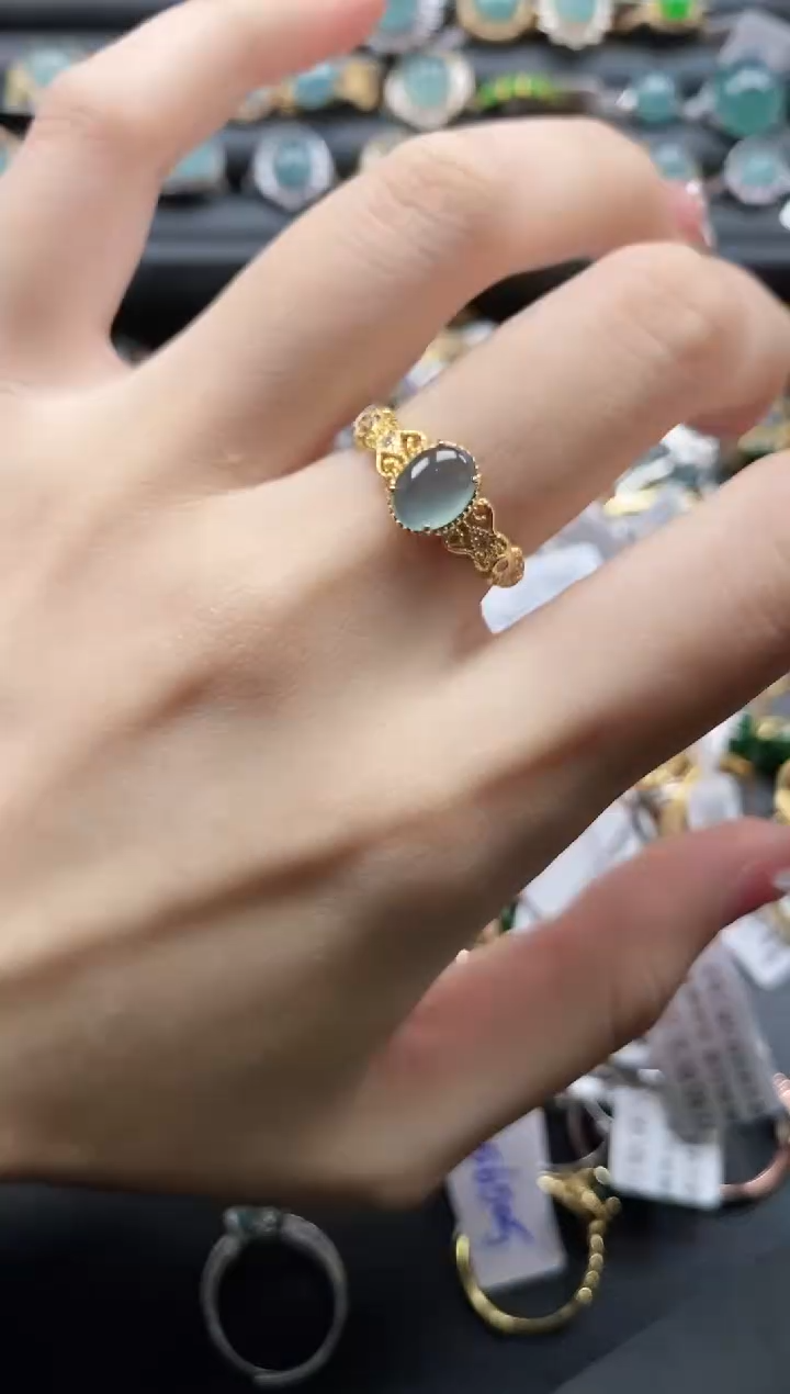 【闪购商品】翡翠戒指银S925镶嵌1111