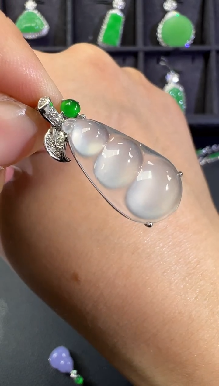 吊坠(不含链)18K金镶嵌翡翠B32|4980