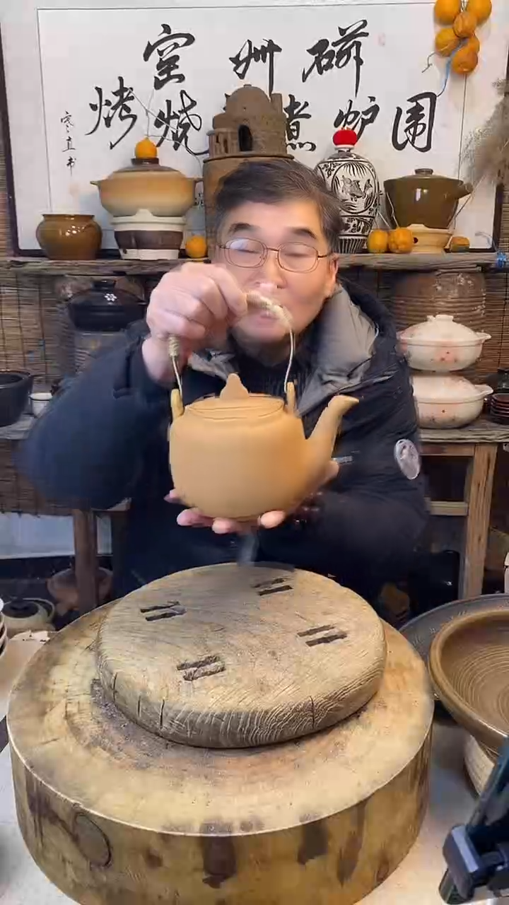 土陶观山提梁壶烧水壶（容量1000ml）