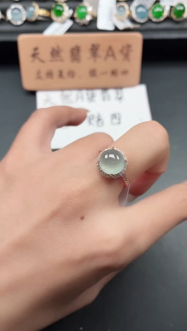 银S925镶嵌戒指翡翠111