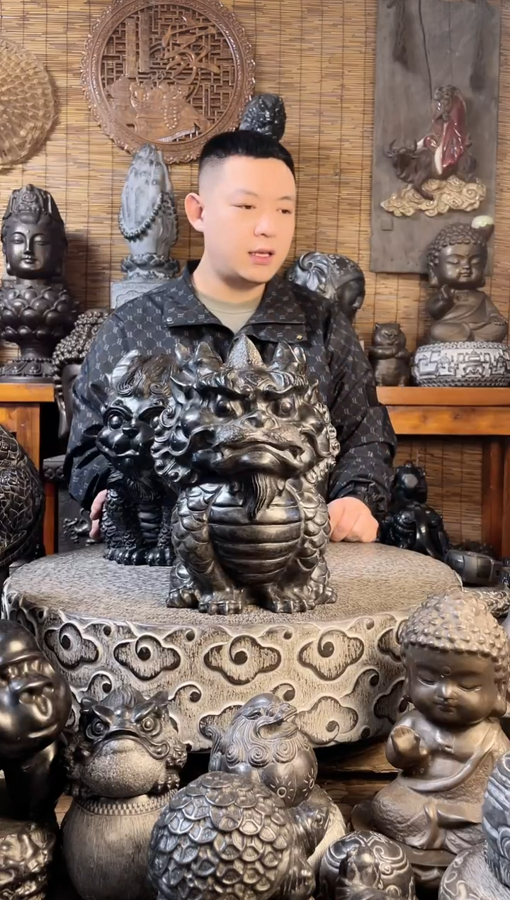 【闪购商品】30Q版麒麟天然青石雕刻