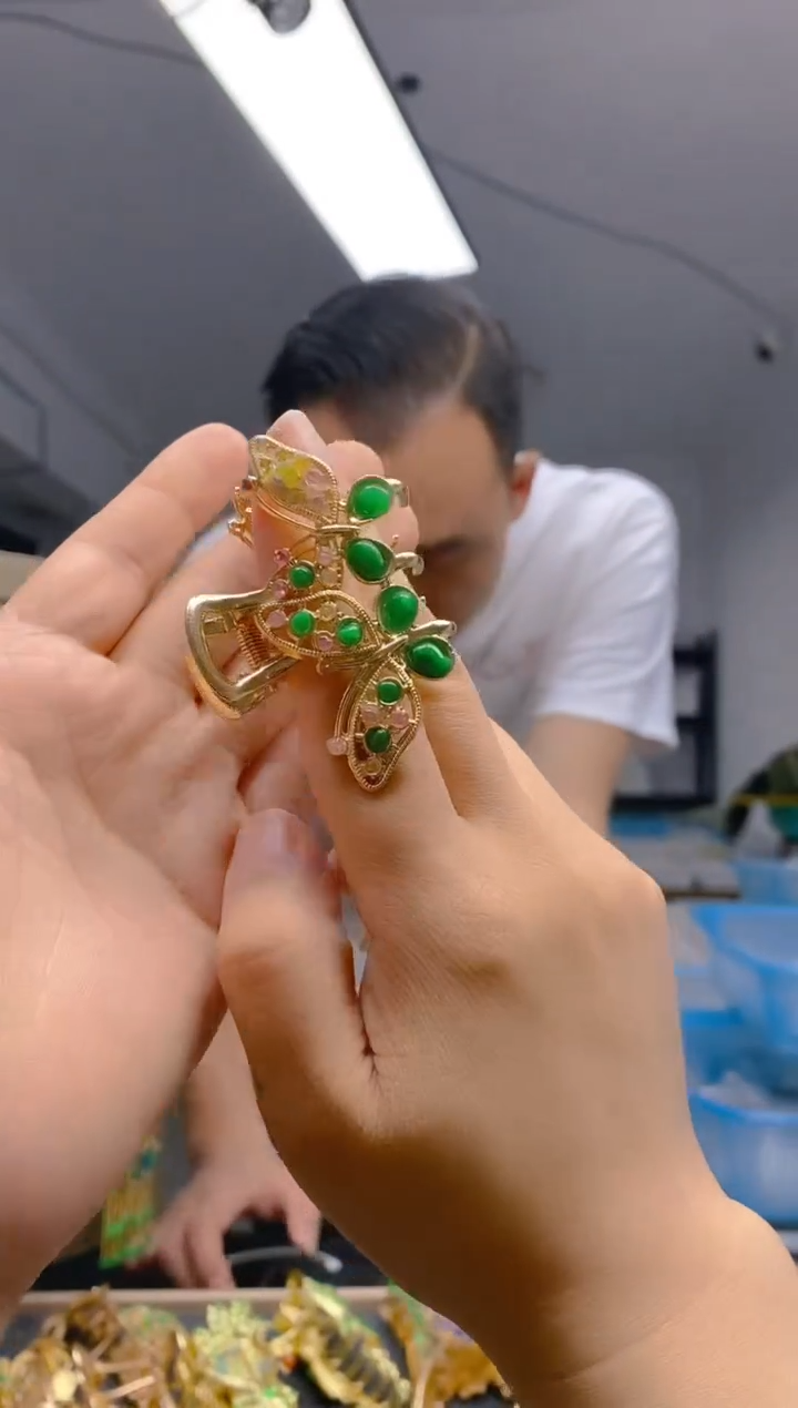 【闪购商品】翡翠耳饰合金153翡翠发簪