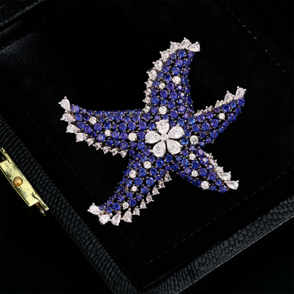 铜合成锆石胸针 铜合成锆石胸针 【星海行星】海星胸针浪漫优雅胸花