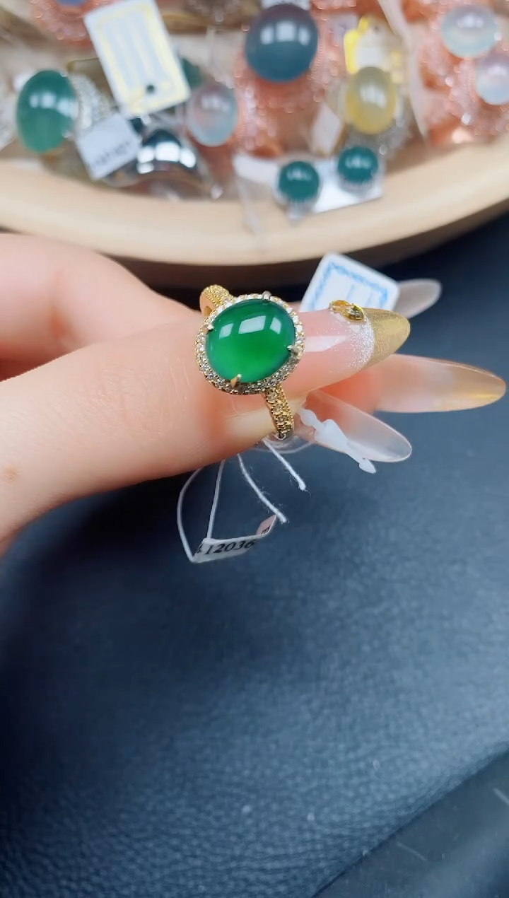 【闪购商品】翡翠戒指银S925镶嵌翡翠