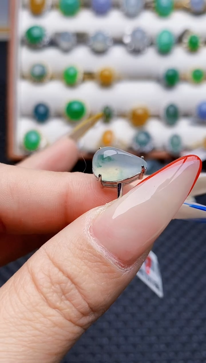 银S925镶嵌戒指翡翠3439