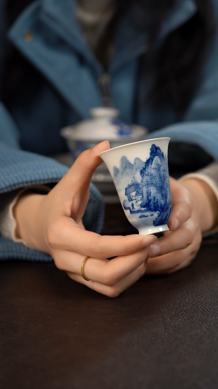 【闪购商品】杯HLX陶瓷重工山水闻香杯 随机