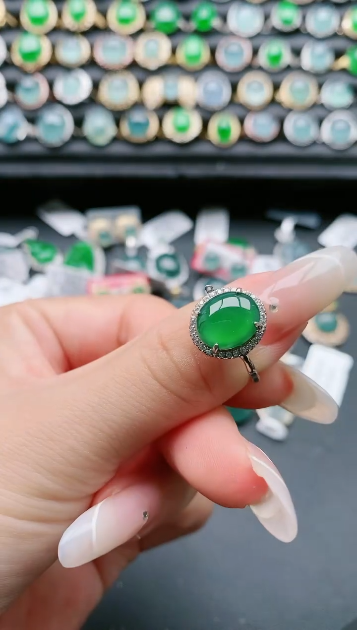 【闪购商品】翡翠戒指银S925镶嵌1111111