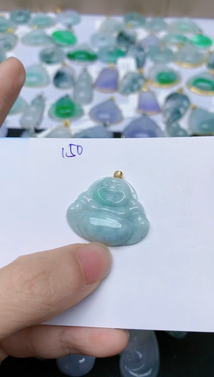 【闪购商品】翡翠颈饰18K金镶嵌天然翡翠A货    