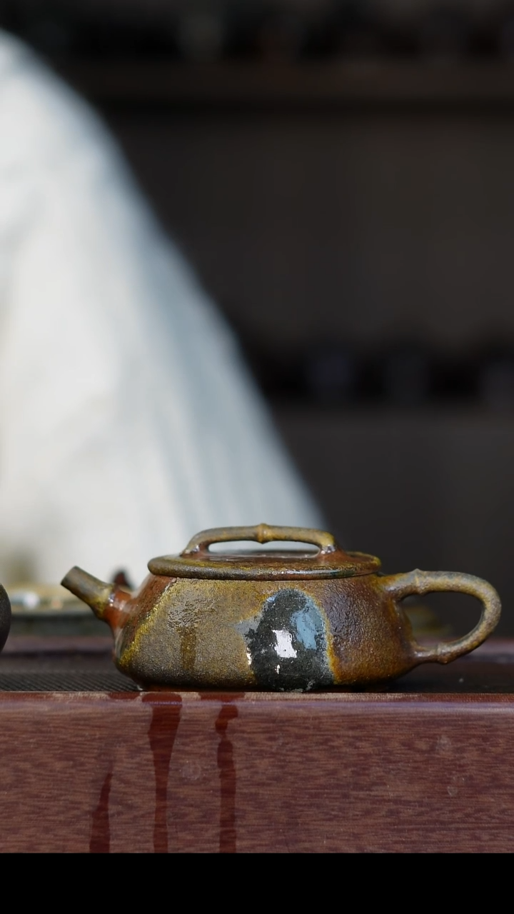 茶壶紫砂刘***…微瑕柴烧 紫砂天青汉瓦150cc