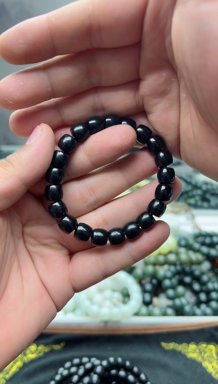 手串未镶嵌和田玉黑青10