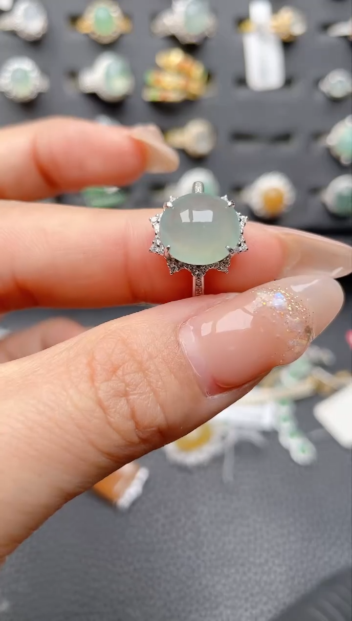 【闪购商品】翡翠戒指银S925镶嵌1111111111  61