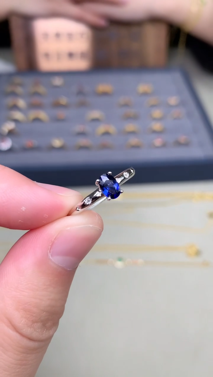 【闪购商品】蓝宝石戒指银S925镶嵌戒指
