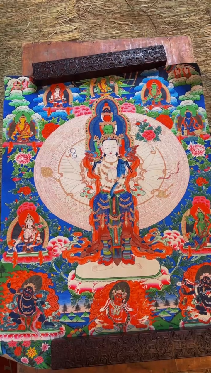 装裱画精品手绘唐卡链接--A134