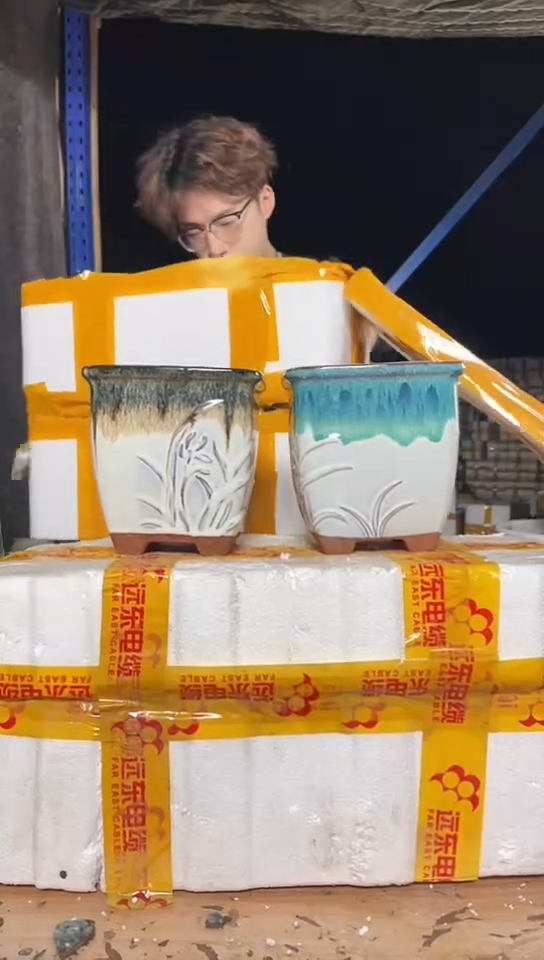 紫砂花盆宜兴紫砂粗陶花盆15*15