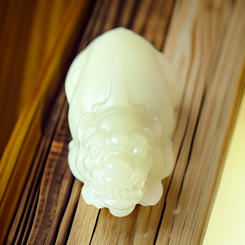 天然竹叶青石雕子母貔貅手把件貔貅摆件书房茶室盘玩高级感送礼物