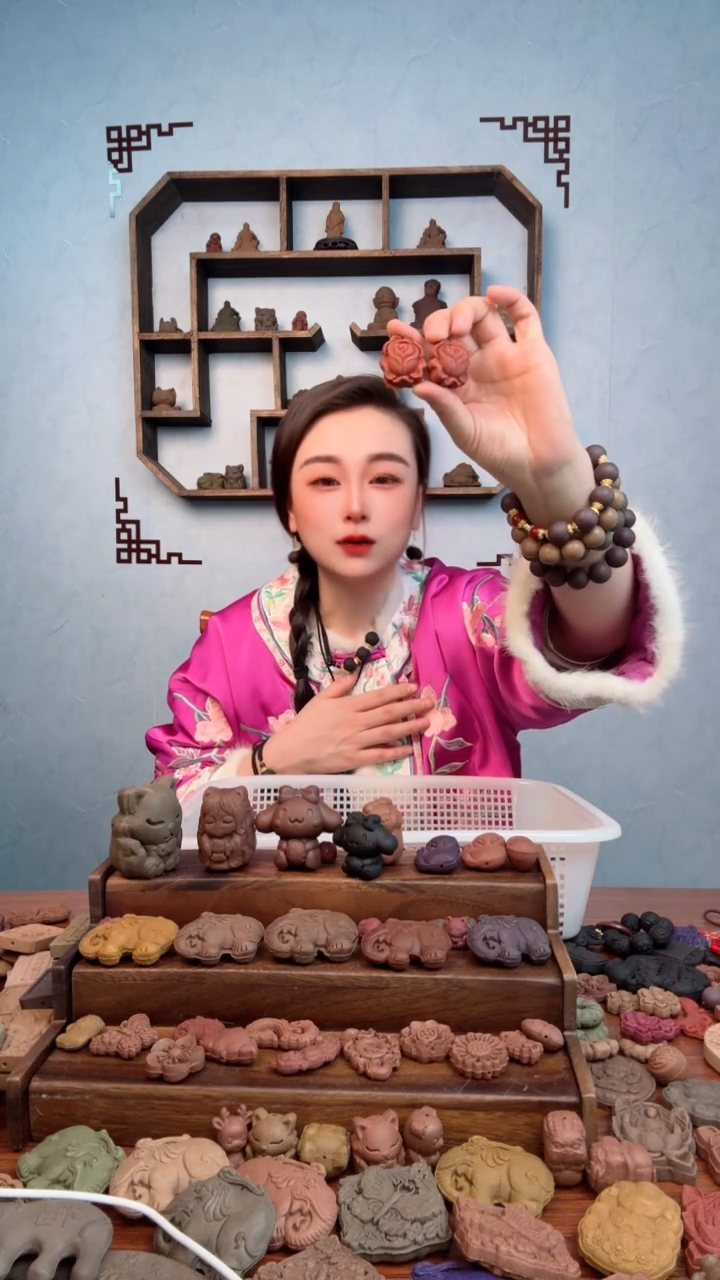 【闪购商品】泥塑瑕疵李主帐中梅花香花朵2个