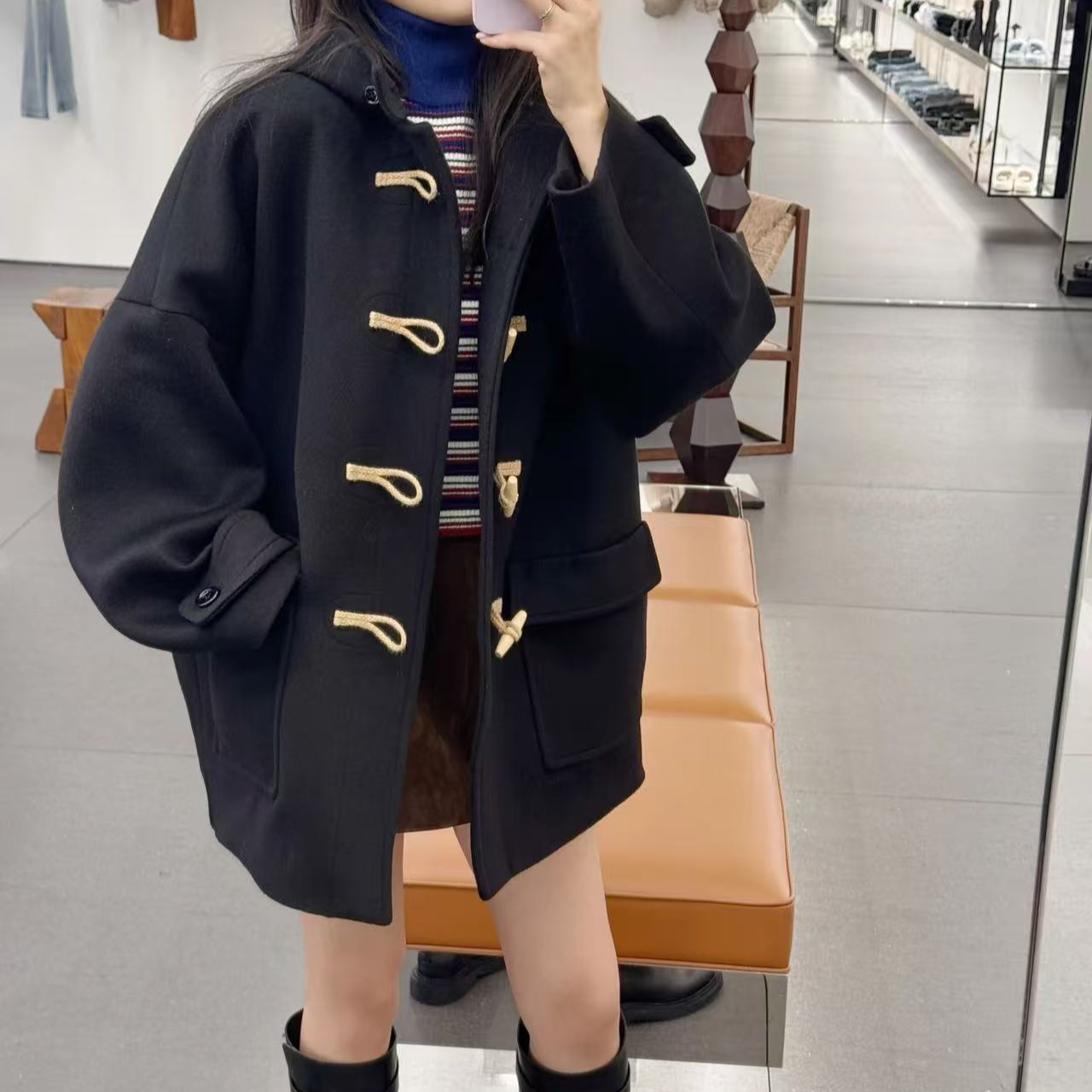 未使用 Celine/思琳 双面蛋形粗呢大衣