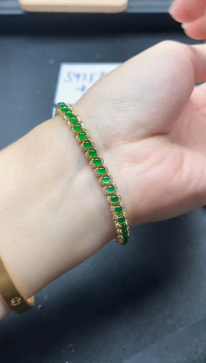 翡翠戒指银S925镶嵌5151-35454