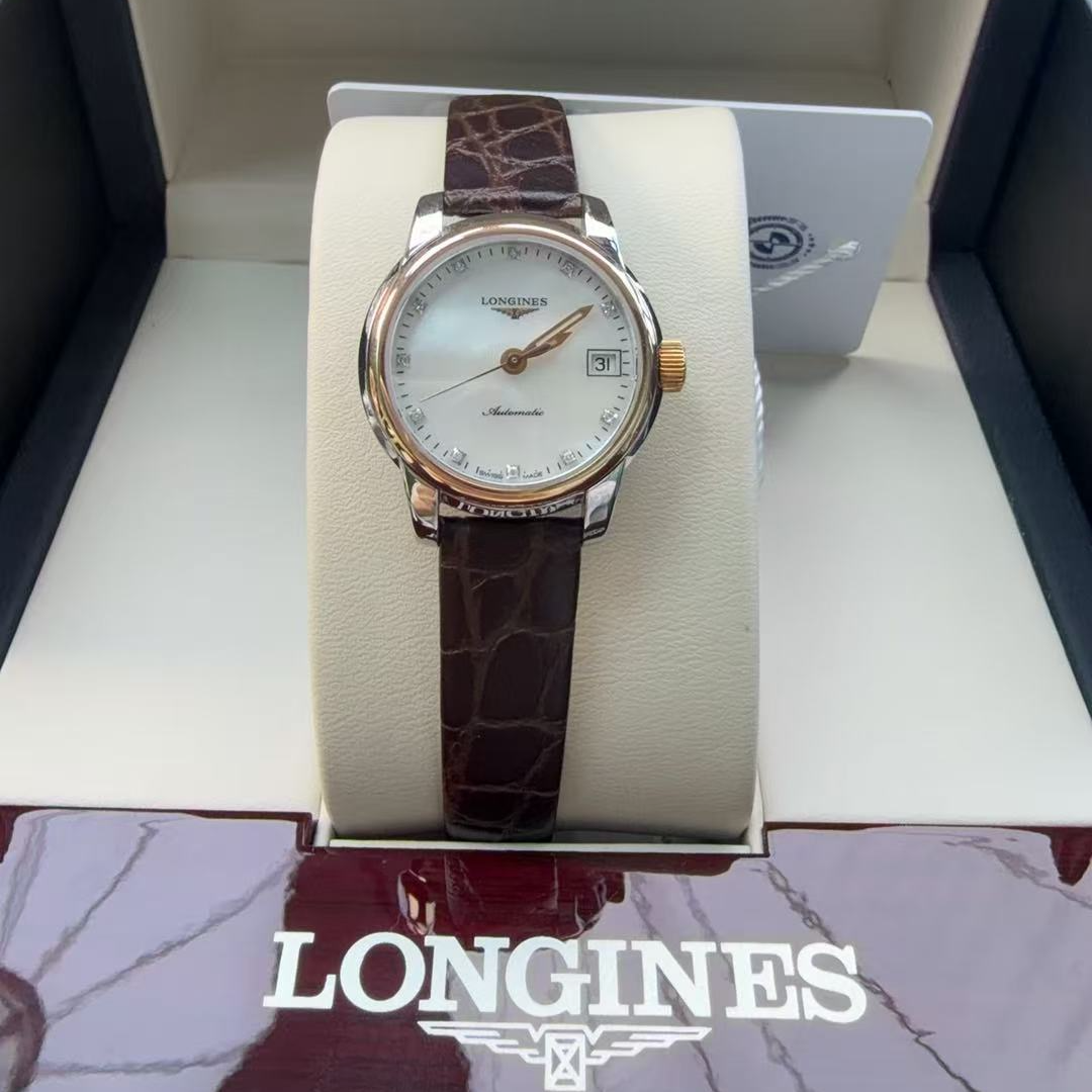 99新 Longines/浪琴 L2.263.5.88.7/索伊米亚贝母钻/表径26后配扣