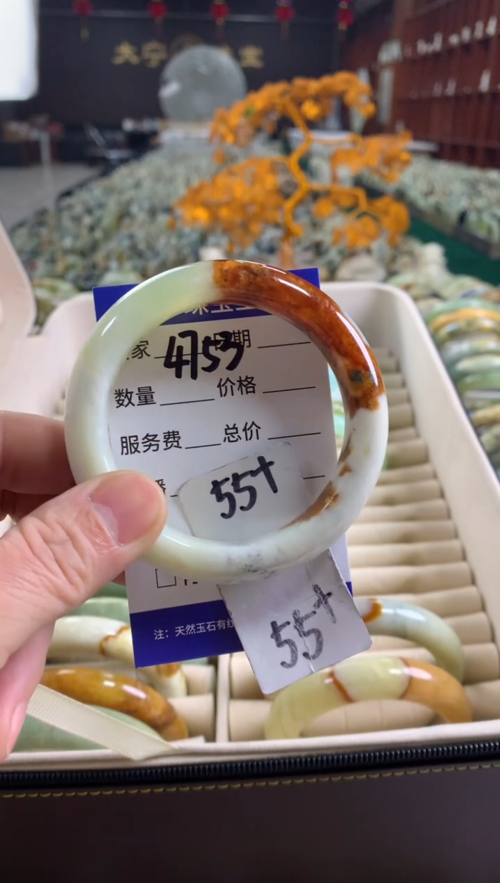 未镶嵌蛇纹石玉手镯4753