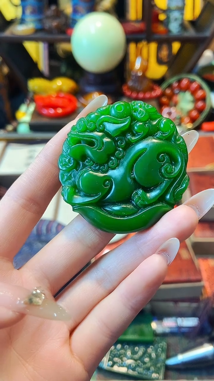 【闪购商品】和田玉（碧玉）挂件未镶嵌主播推荐主播推荐