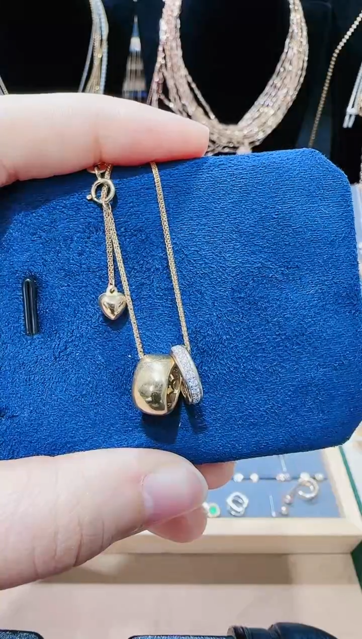 【闪购商品】钻石项链18K金镶嵌钻石吊坠含链50cm