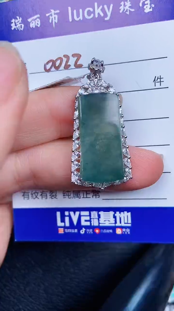 颈饰银S925镶嵌翡翠0022