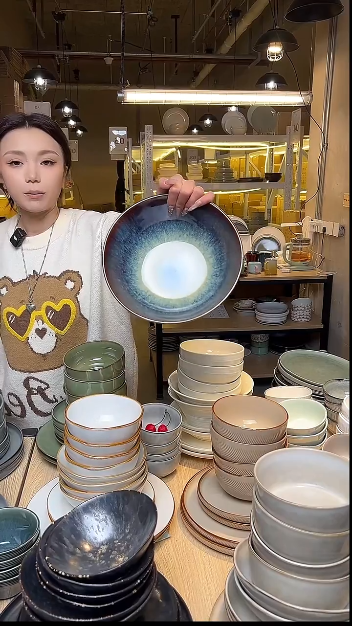 瓷112外贸尾货窑变釉下彩默外微瑕