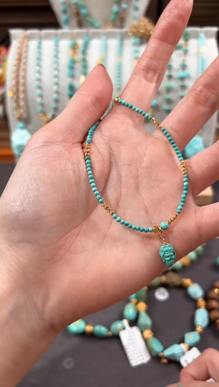 【闪购商品】绿松石手链18K金镶嵌绿松石手链