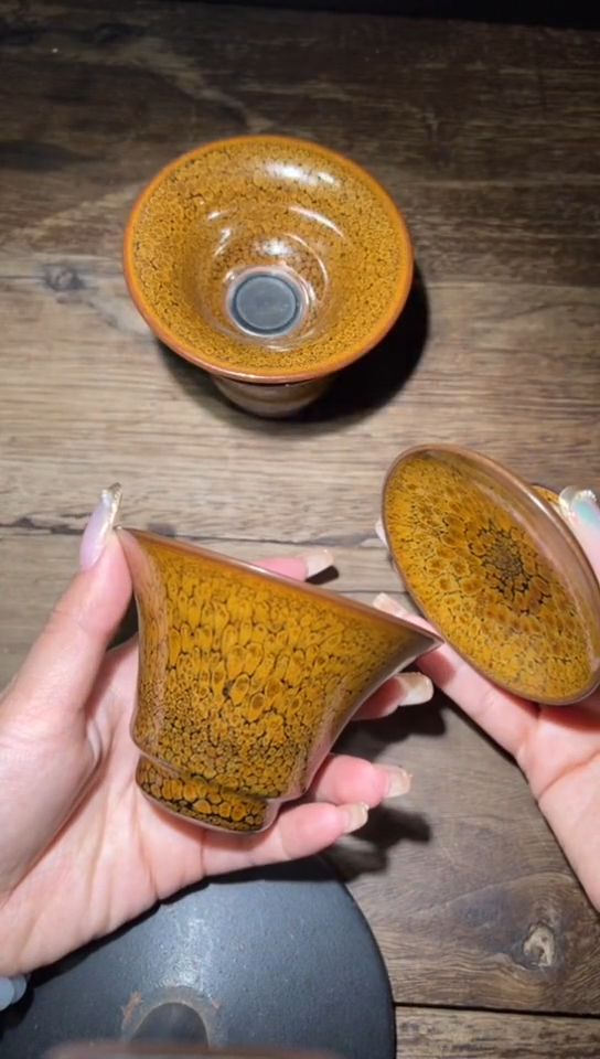 【闪购商品】茶盏何定欣老师作品《鹧鸪斑》