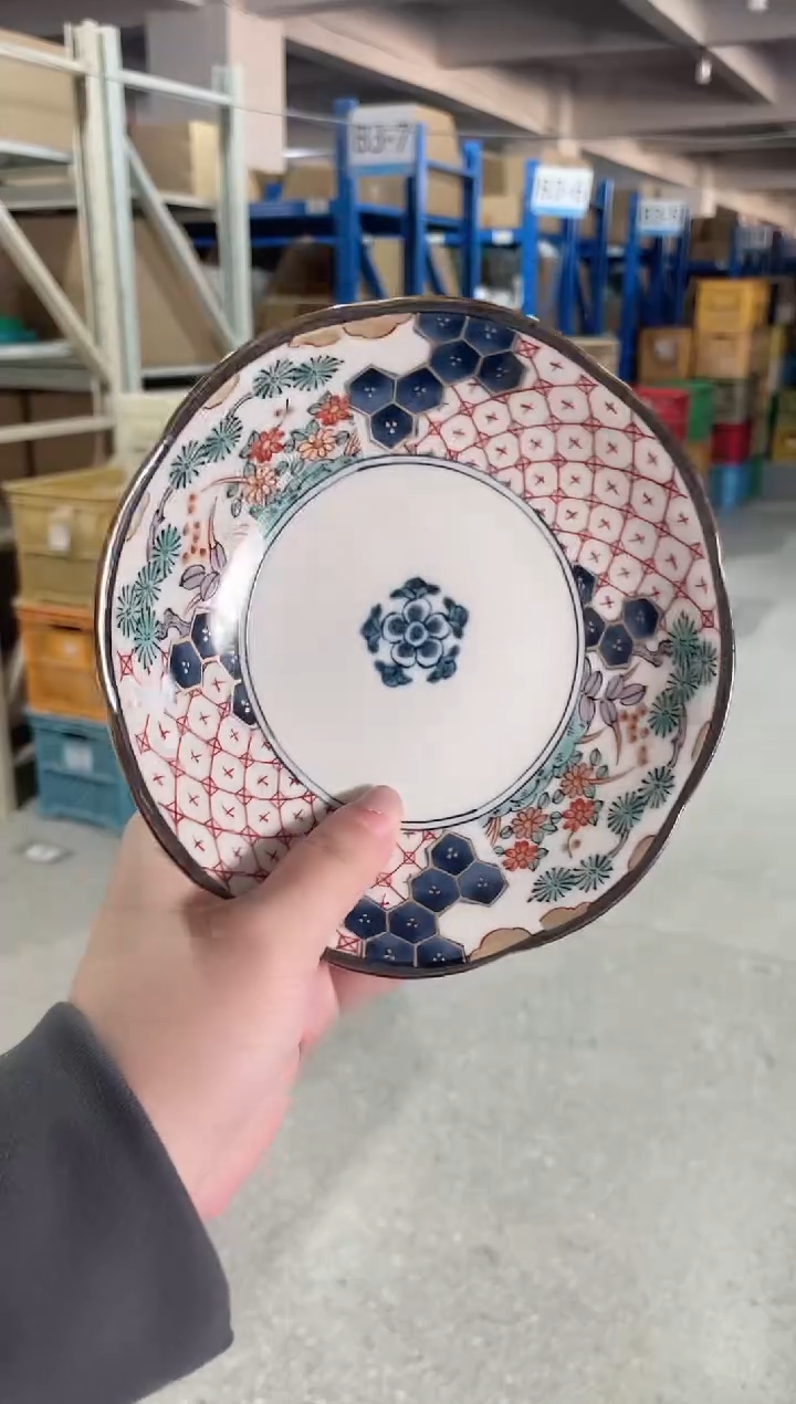 陶瓷清仓染锦古伊万里6.3英寸中盘