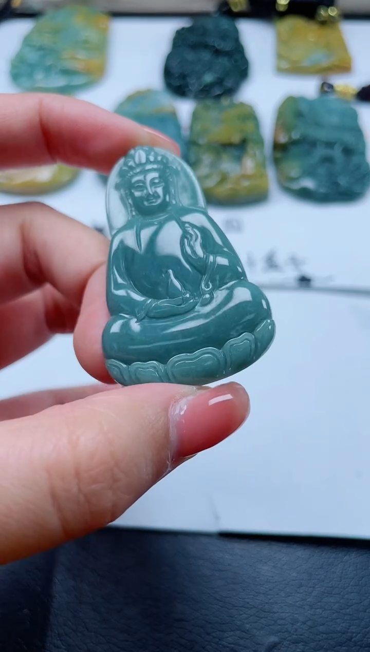 翡翠未镶嵌颈饰多样性发货一件发货-观音