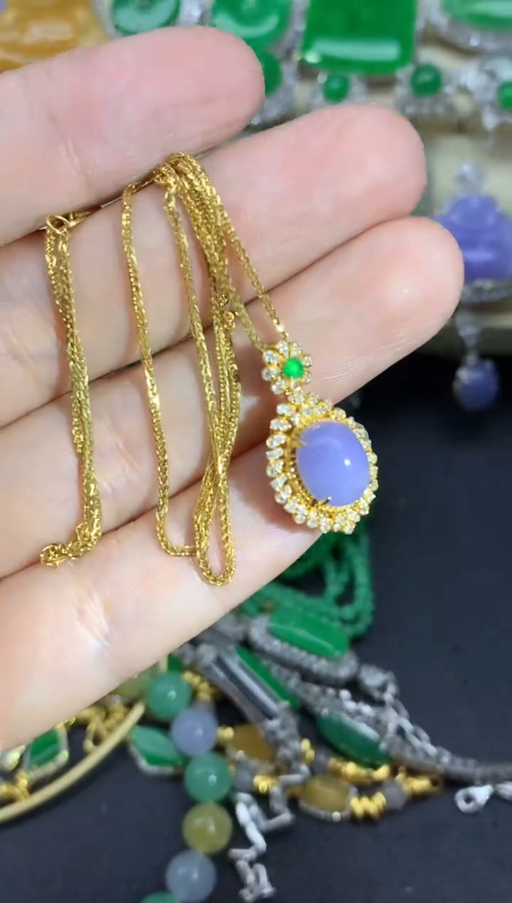 【闪购商品】翡翠颈饰18K金镶嵌656中国好珍宝