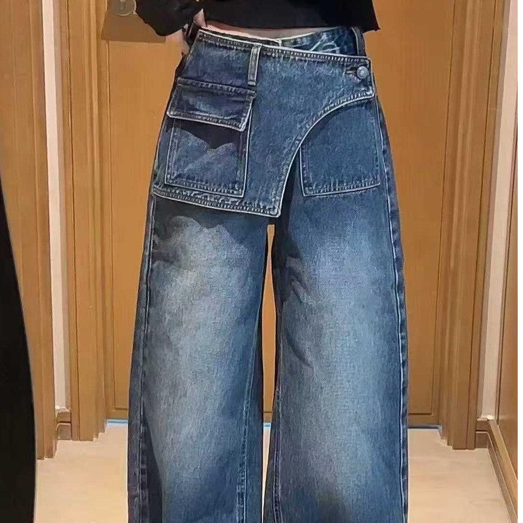 女人阁（牛仔裤8876）欧货潮牌新款百搭时尚牛仔直筒裤