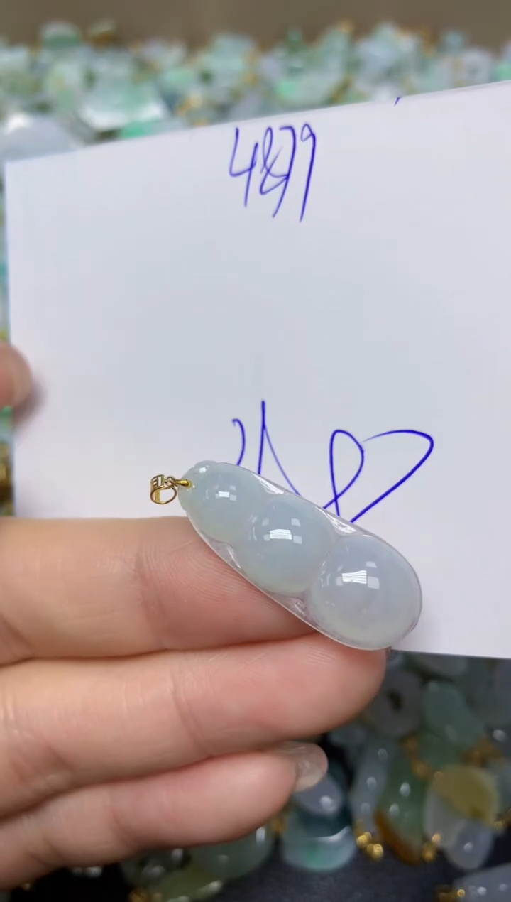 【闪购商品】翡翠挂件18K金镶嵌 天然翡翠A货