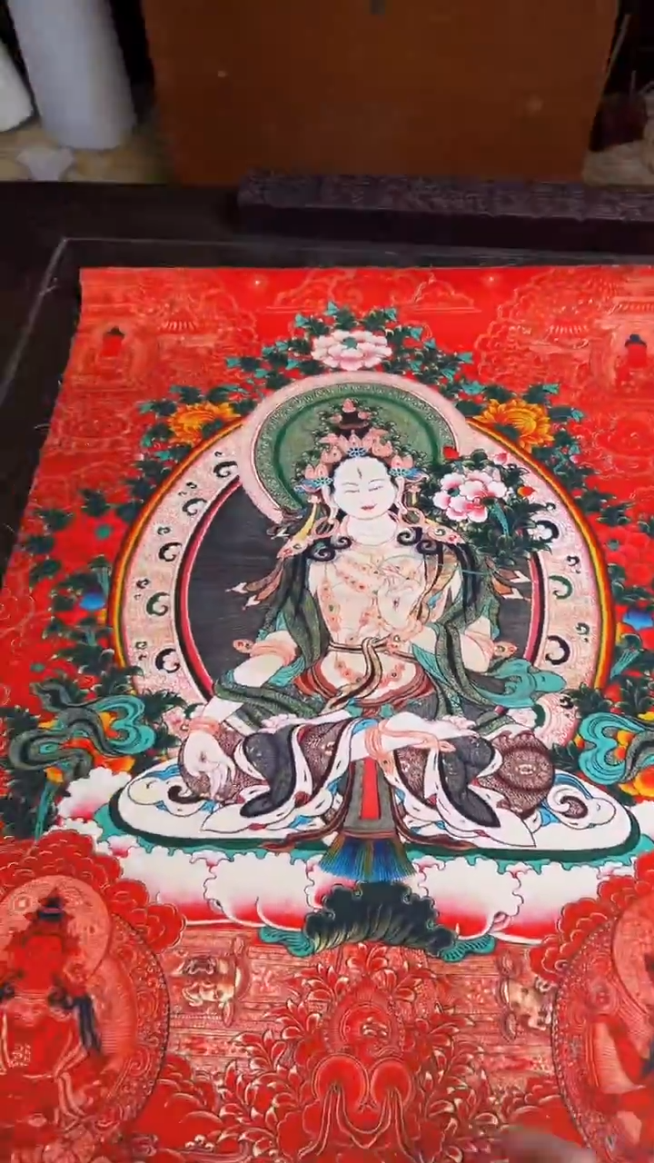 装裱画精品手绘唐卡链接--A036