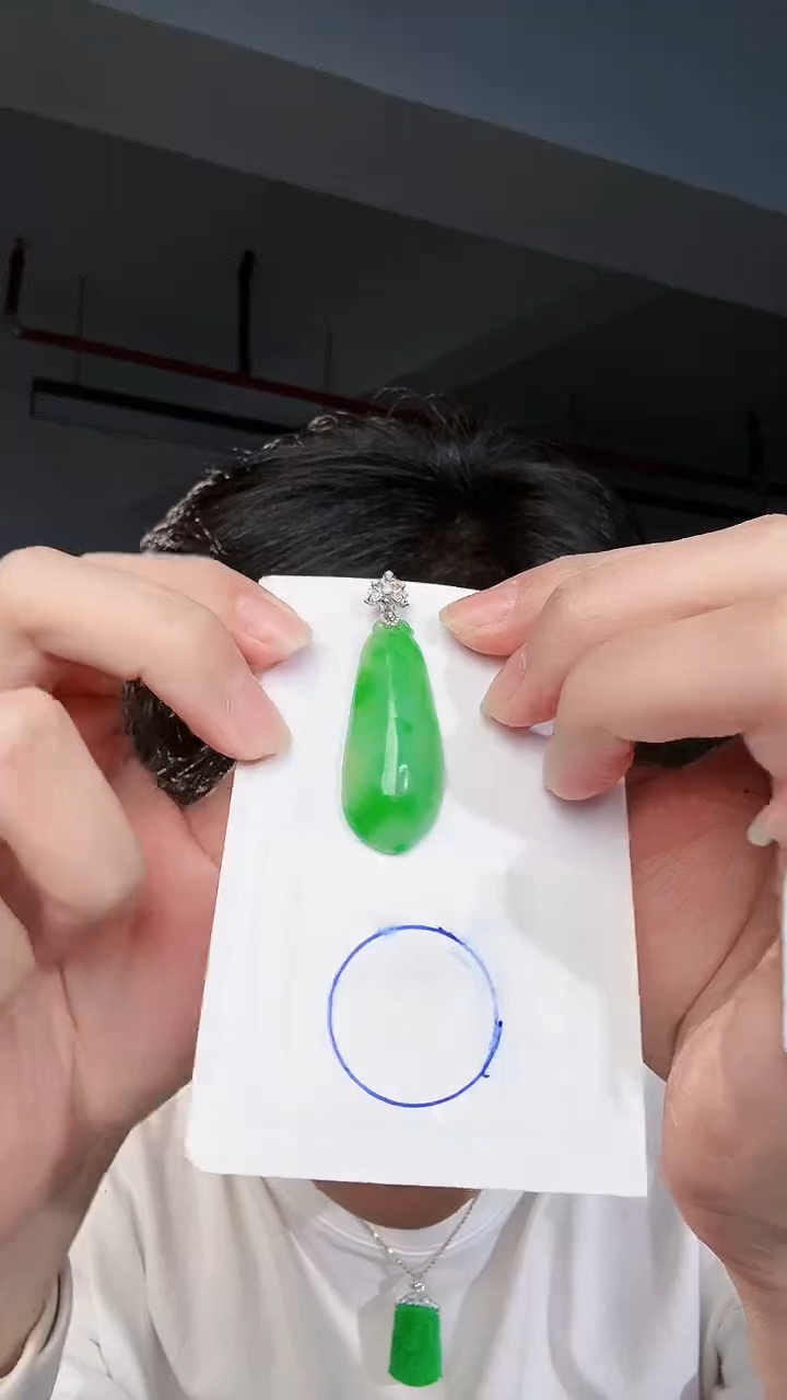 【闪购商品】翡翠颈饰18K金镶嵌缅料A货翡翠/支持复检/一件