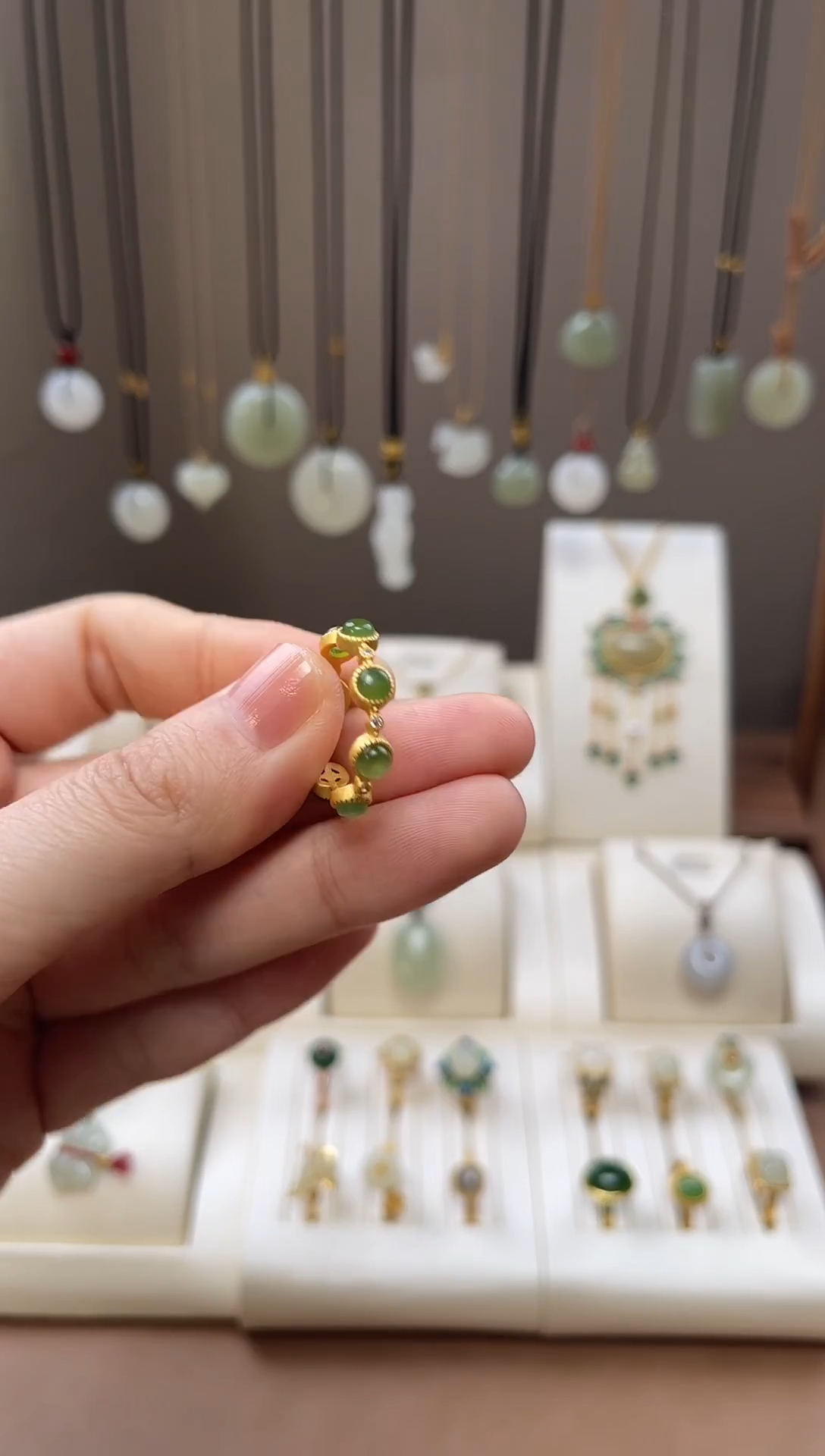 颈饰银S925镶嵌和田玉和田玉戒指