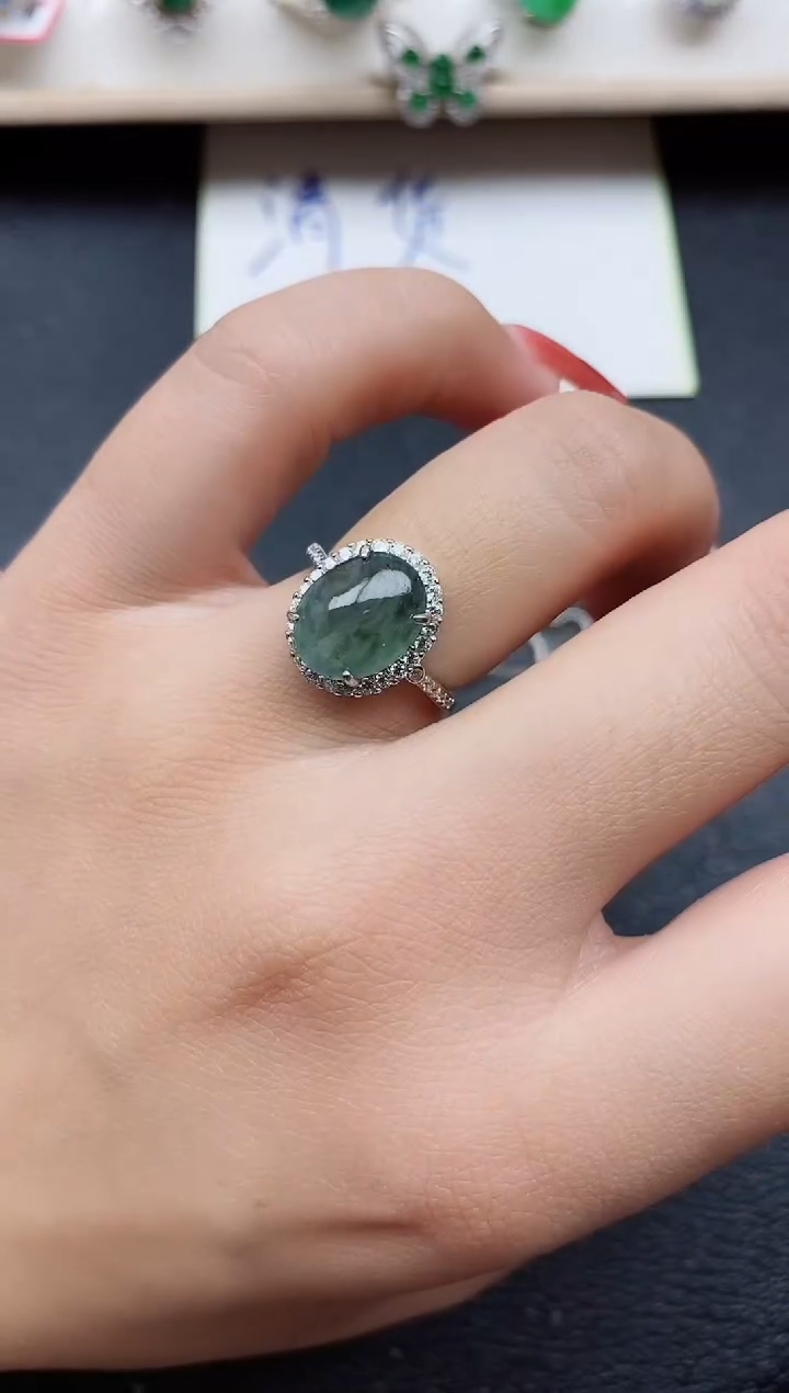 【闪购商品】翡翠戒指银S925镶嵌11111