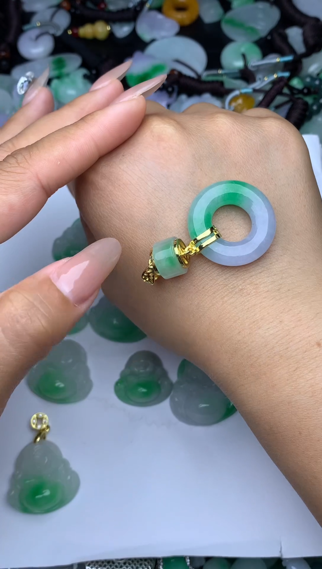 翡翠未镶嵌颈饰天然缅甸翡翠吊坠